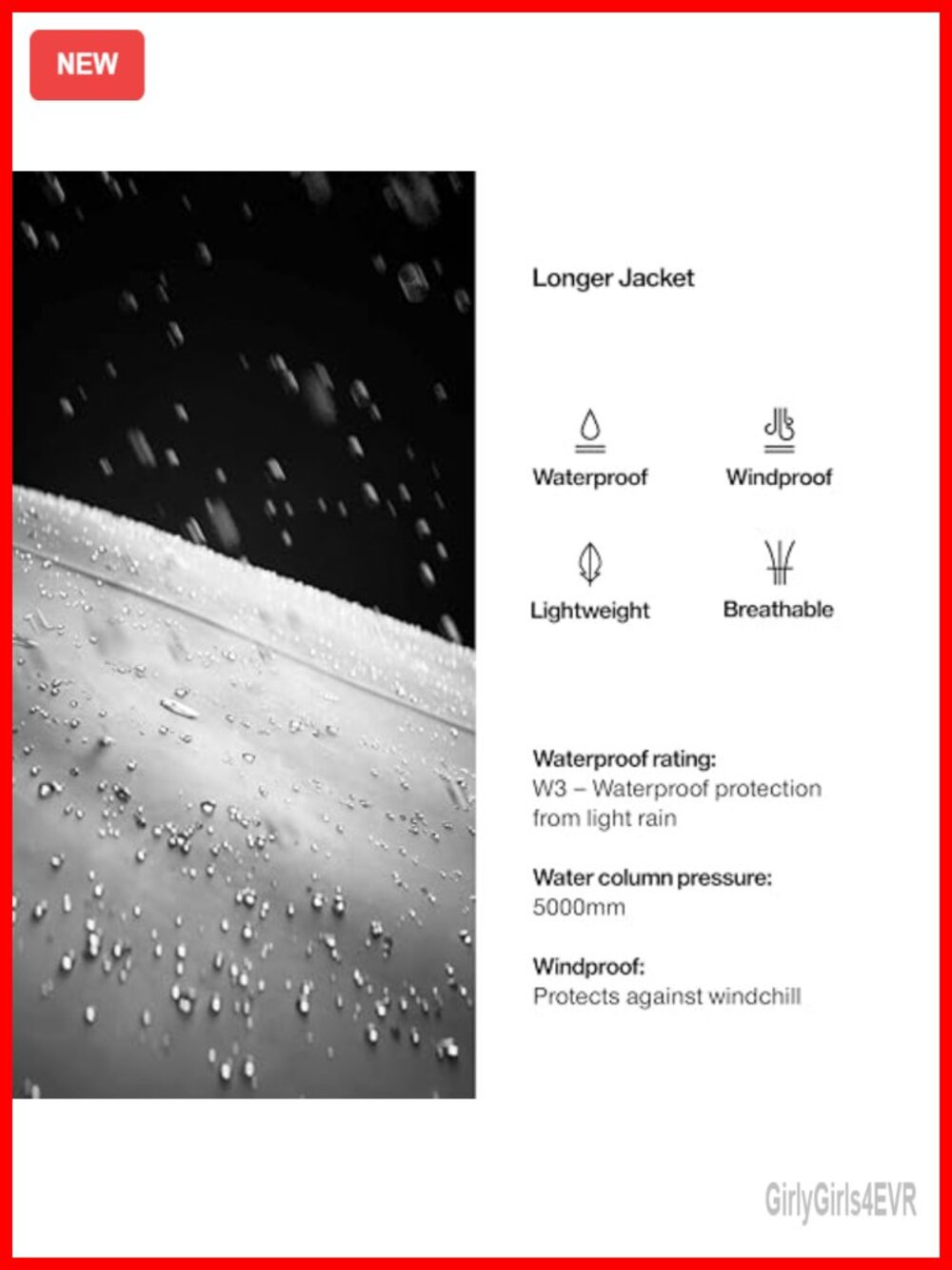 Waterproof PU Rain Jacket with Hood, Mid-Length Regular Fit - Picture 2 of 5